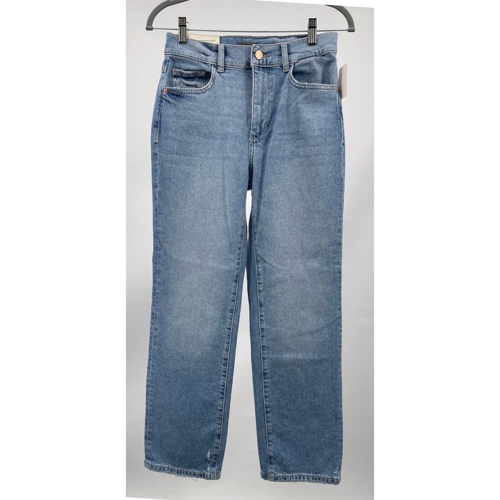 DL1961 Patti Straight Jeans Womens 26 Blue Reef High Rise Vintage Ankle Raw Hem‎